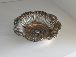 Versilberte Reliefschale 15 cm – Trauben & Blätter